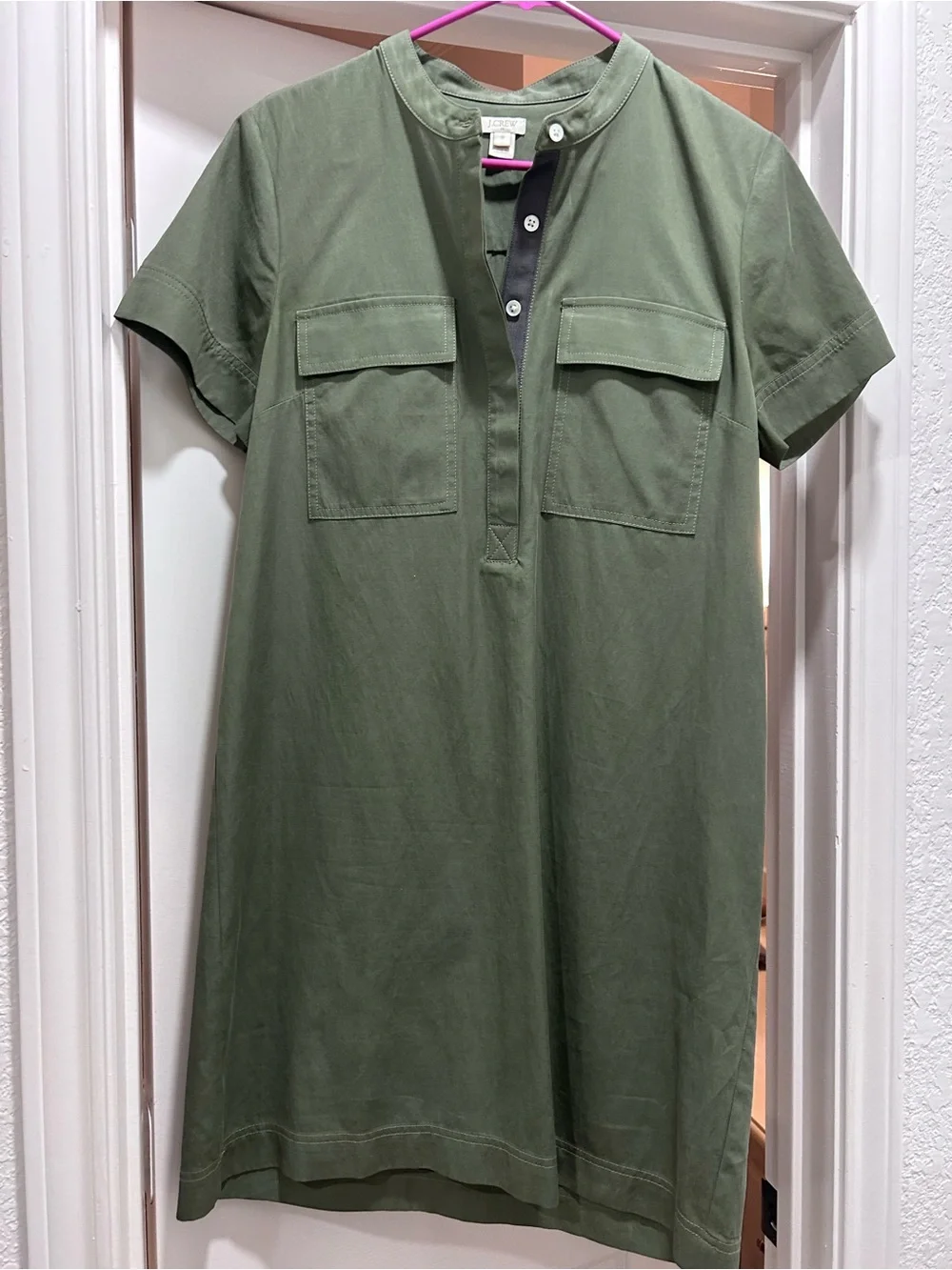 J.Crew Olive Green Utility Shirt Dress